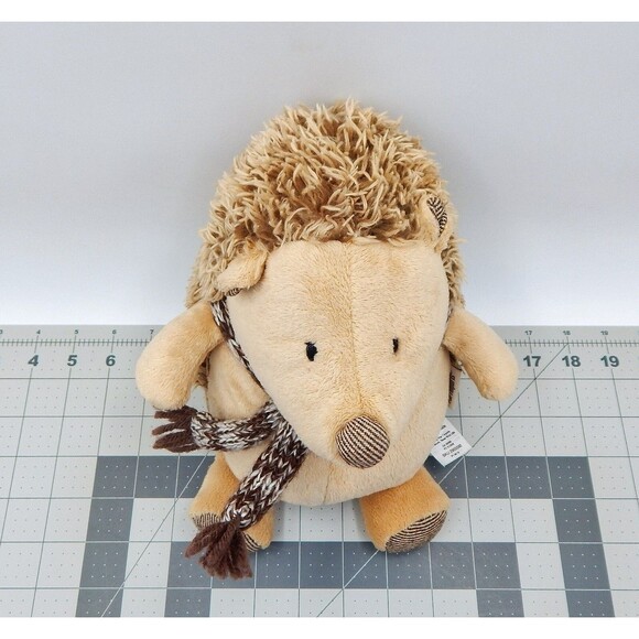 Pier 1 Imports Felix the Hedgehog Tan Stuffed Animal Plush Fall Winter Scarf - Picture 4 of 8